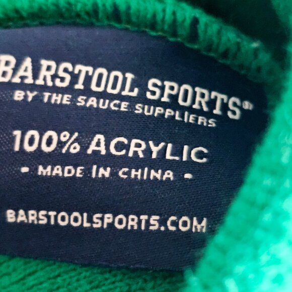 Barstool Sports Men's Green Sub Par Acrylic Knit Pom Golf Beanie NWT - Picture 8 of 8